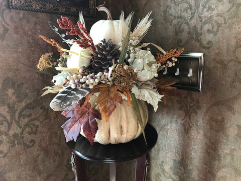 Cream Pumpkin Centerpiece