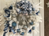 Blue/White/Silver Snowman