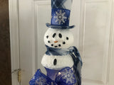 Blue Snow Flake Snowman