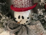 Red and Silver Snowman Wreath