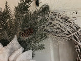 Three Snowy Poinsettias/Baby Snow Owl/Icy Branches