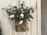 Basket of Cream Roses & Berries