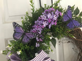 Lilacs/Trumpet Flowers/Butterflies