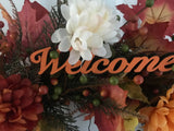 Maple Leaves/ colored Mums/Welcome