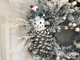 Snowman Pine Cone White