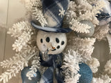 Blue/White/Silver Snowman