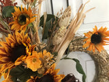 Straw wreath/Sunflowers