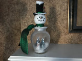 Snowman Green Scarf Lightup Display