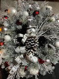 Snowman Pine Cone/30” Wreath