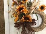 Straw wreath/Sunflowers