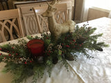 Gold Deer/Red Candle Centerpiece