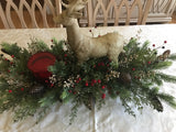 Gold Deer/Red Candle Centerpiece