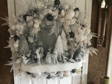 36” Woodsy Snow Covered Winter Wreath