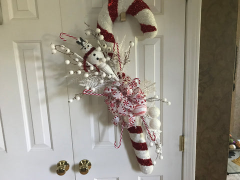 Candy Cane/Snowman Ornament