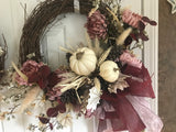 Dusty Rose, Crimson, Cream Pumpkins