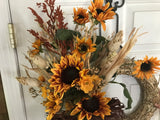 Straw wreath/Sunflowers