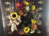 Sunflowers/Cranberry Peonies