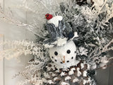 Snowman Pine Cone White