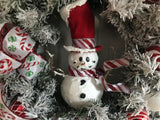 Red Hat Snowman Wreath