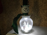 Snowman Green Scarf Lightup Display