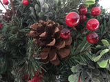 Red Velvet Bow/Evergreens/Boxwood