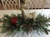 Gold Deer/Red Candle Centerpiece