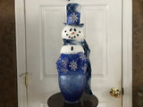 Blue Snow Flake Snowman