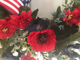 Patriotic Wreath with a few Poppy’s