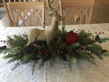 Gold Deer/Red Candle Centerpiece