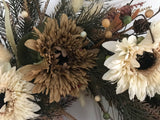 Black Fall Bow/Tan & Cream Sunflowers