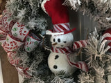 Red Hat Snowman Wreath