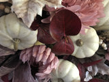 Dusty Rose, Crimson, Cream Pumpkins