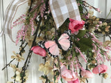 Beige Apple Blossoms/Pink Ranunculus