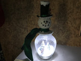 Snowman Green Scarf Lightup Display