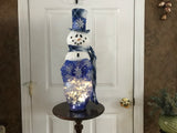 Blue Snow Flake Snowman