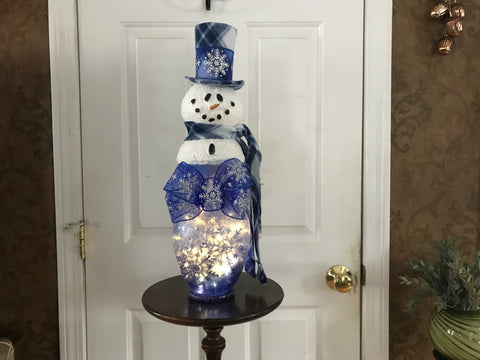 Blue Snow Flake Snowman