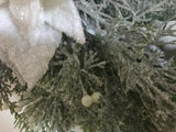 Three Snow Covered Poinsettias/Bluebird