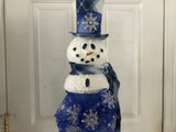 Blue Snow Flake Snowman