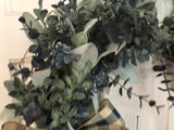 Lambs Ear/Dark Blue Eucalyptus