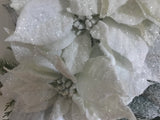 Three Snow Covered Poinsettias/Bluebird