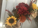 Sunflowers/Cranberry Peonies