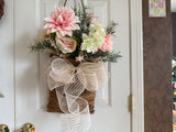 Basket Full of Pink Dahlias
