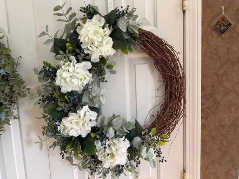 White Hydrangeas/Blueberries