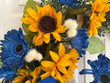 Royal Blue & Yellow Sunflowers