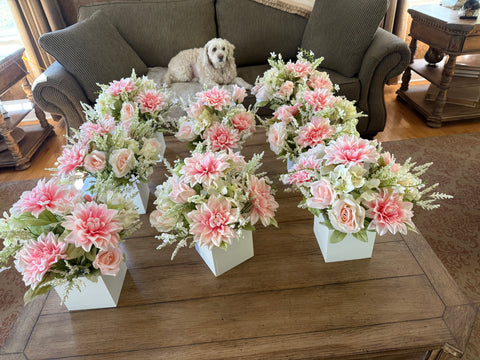 Pink Dahlia Centerpiece