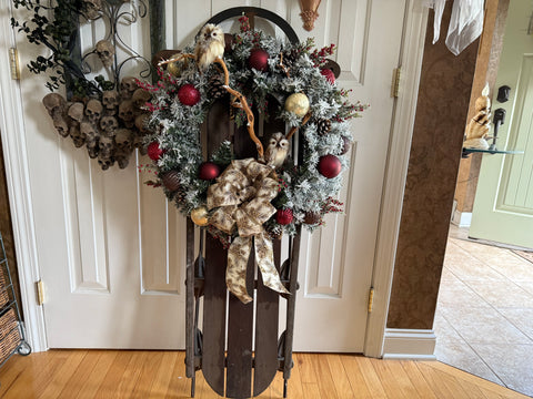Vintage Sled Two Owls