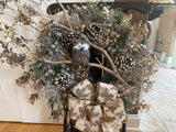 Vintage Sled/twig wreath