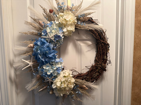 Beach Wreath/Hydrangeas