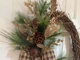 Oval wreath bronze and brown
