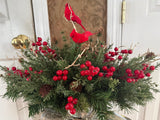 Two Cardinals Winter Centerpiece